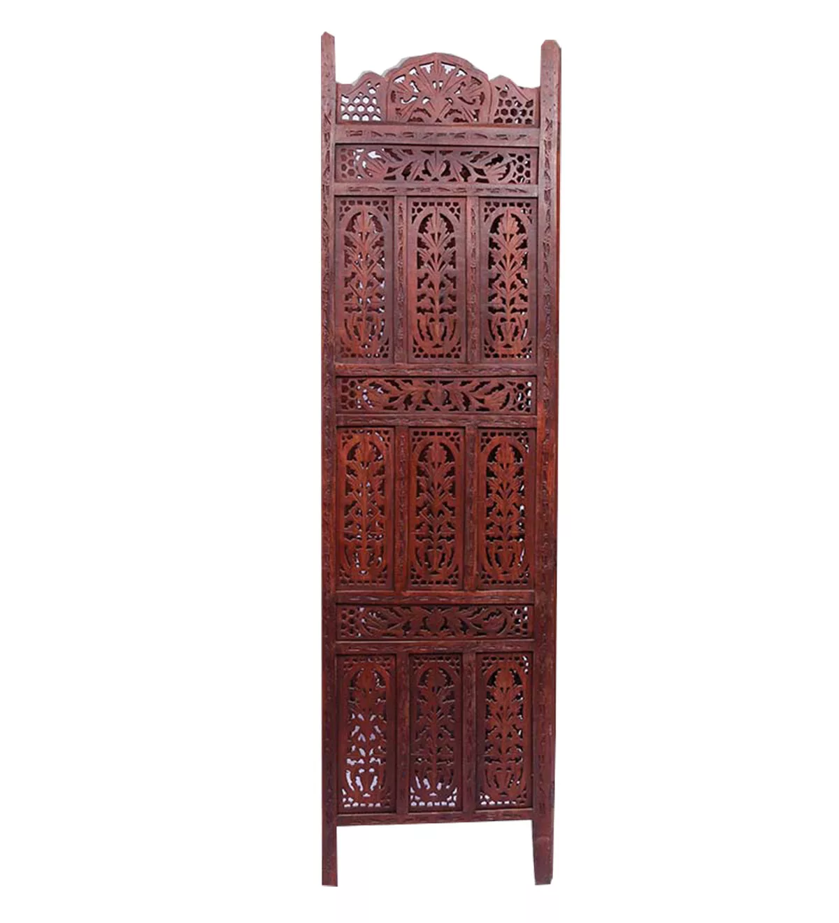 शीशम की लकड़ी में 4 पैनल रूम डिवाइडर दृश्य 3