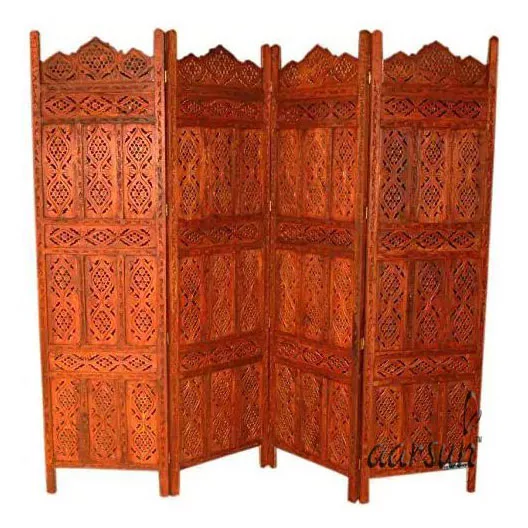 Carved Wood Room Divider
