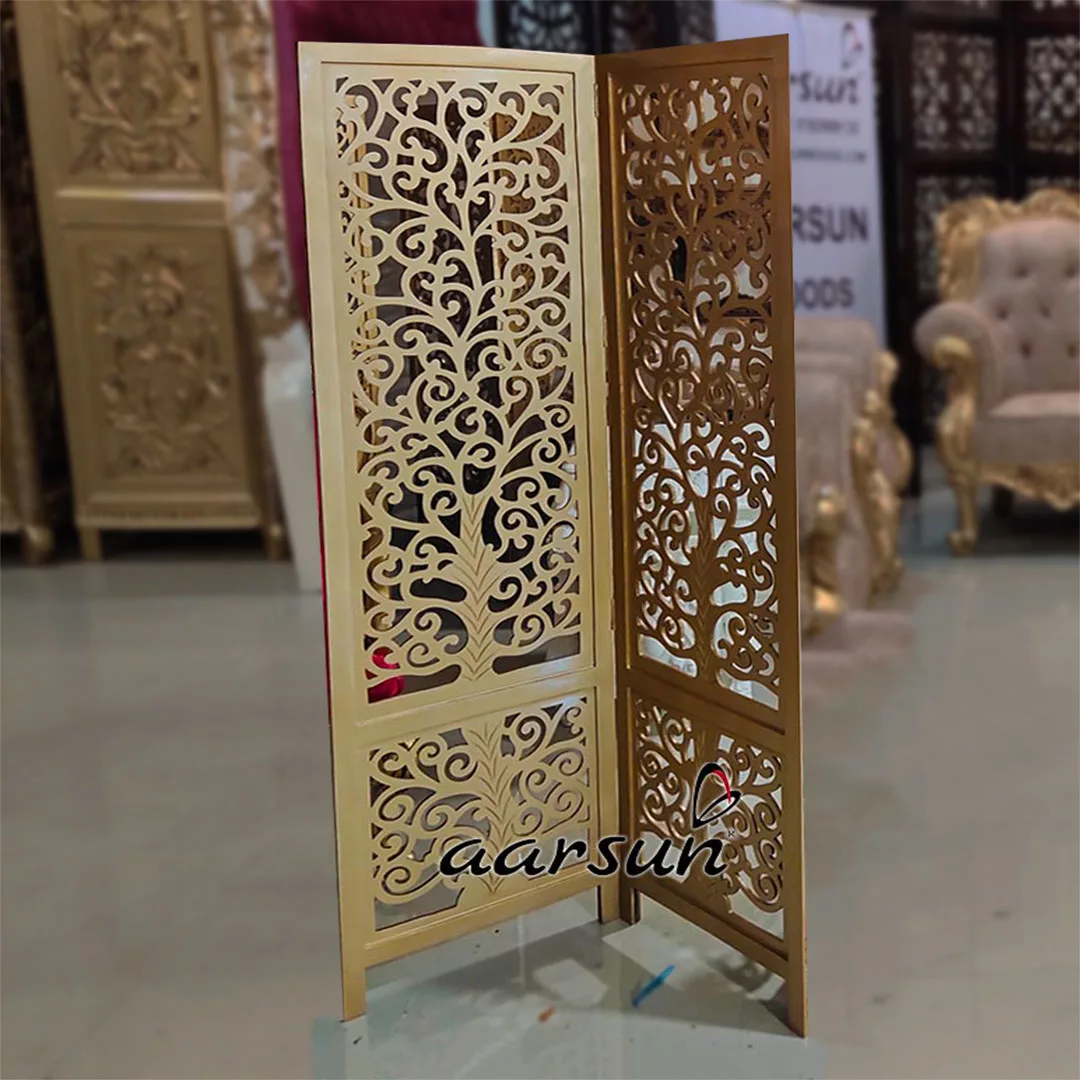 Gold Polish 2 Panel Room Partition