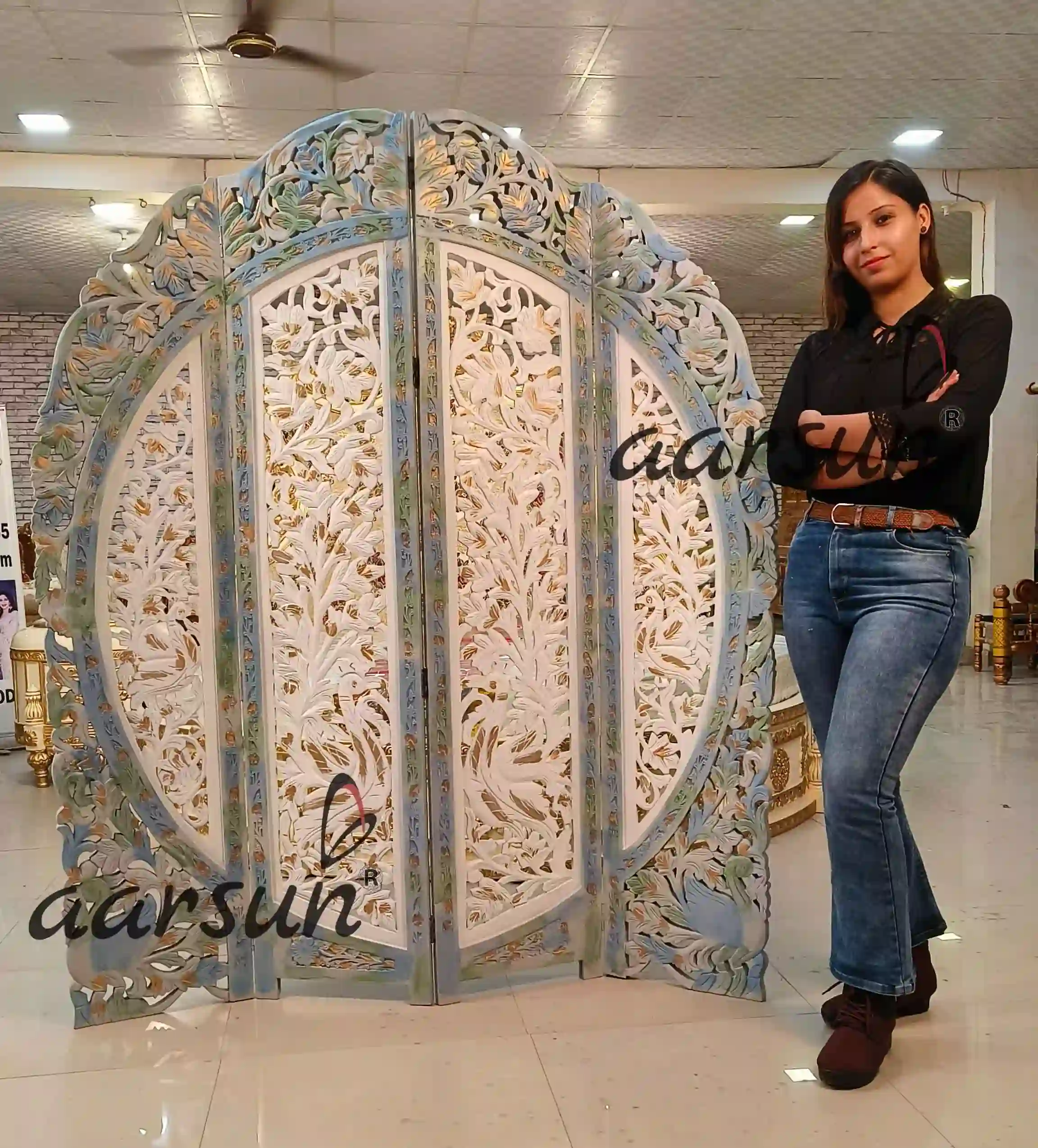 Modern Room Divider in Multicolor Shades view 3