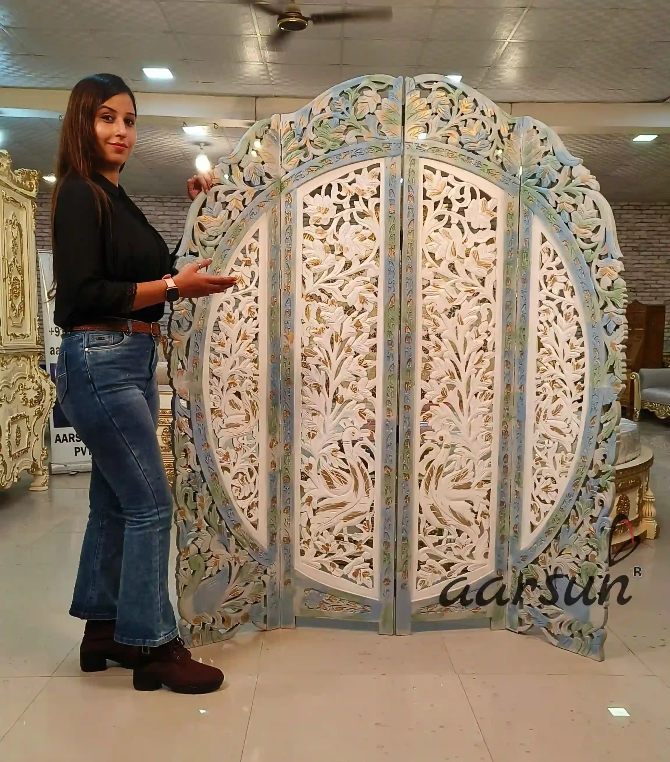 Modern Room Divider in Multicolor Shades view 4