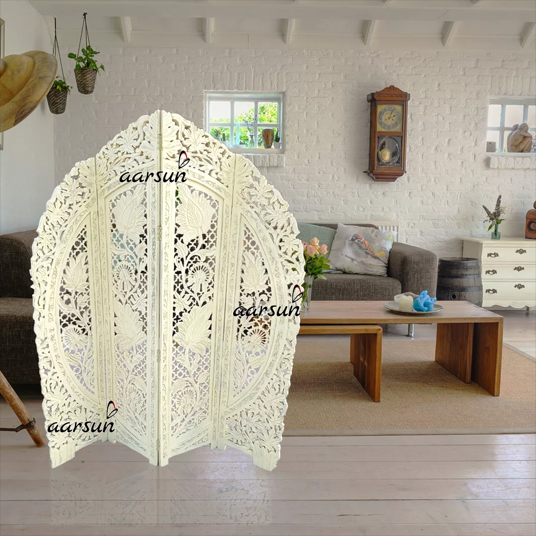 Off White Distress Room Divider