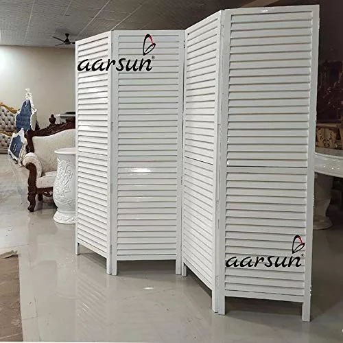 Room Divider in White Glossy Finish view 3