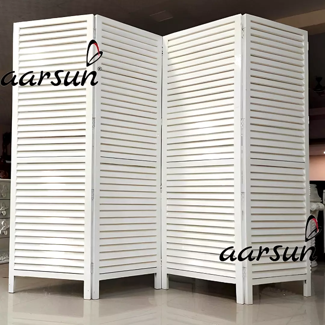 Room Divider in White Glossy Finish
