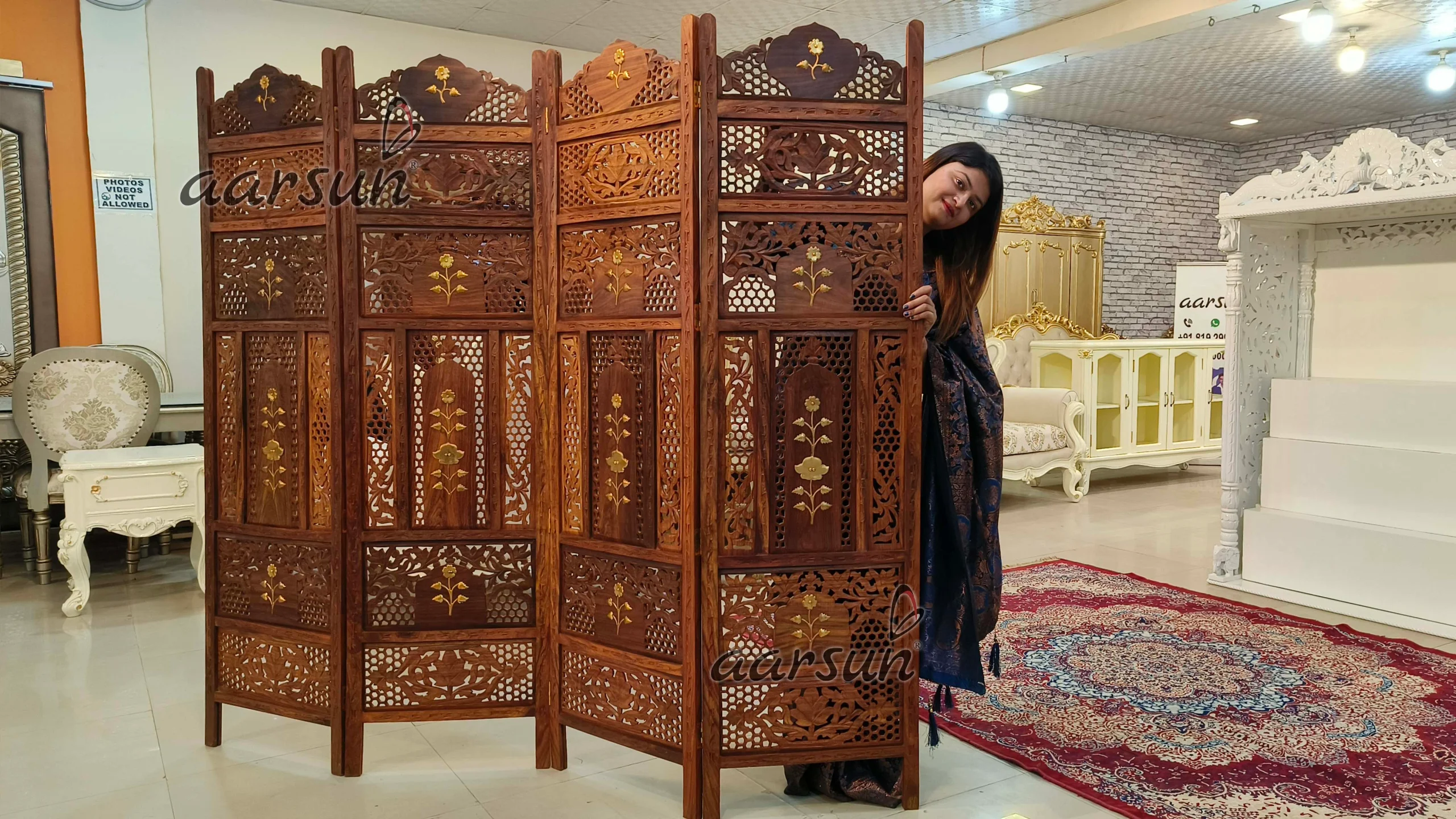 Sheesham Wood Partition Walls- Room Divider view 9