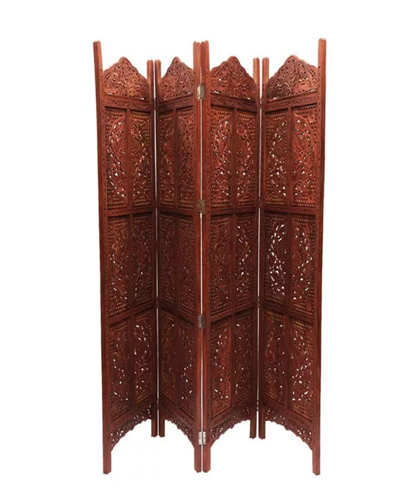 Traditional 4 Panel Partition Screen in Sheesham Wood