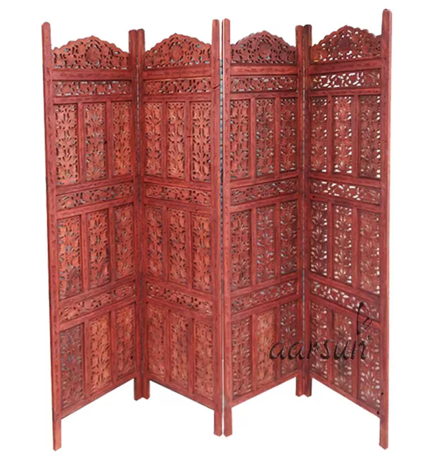 Wooden Partition Leaf Carving view 3