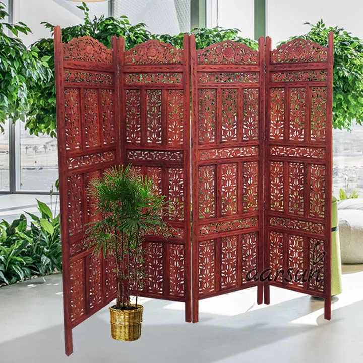 Wooden Partition Leaf Carving