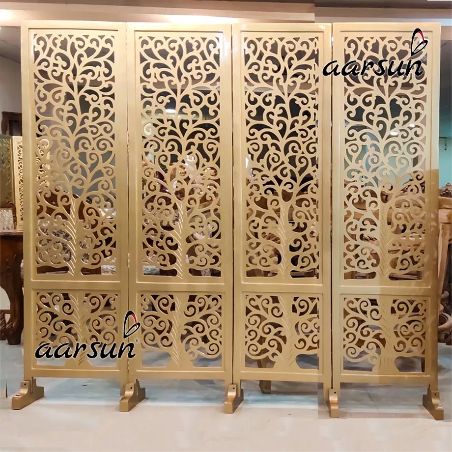Wooden Room Partition in Gold Paint
